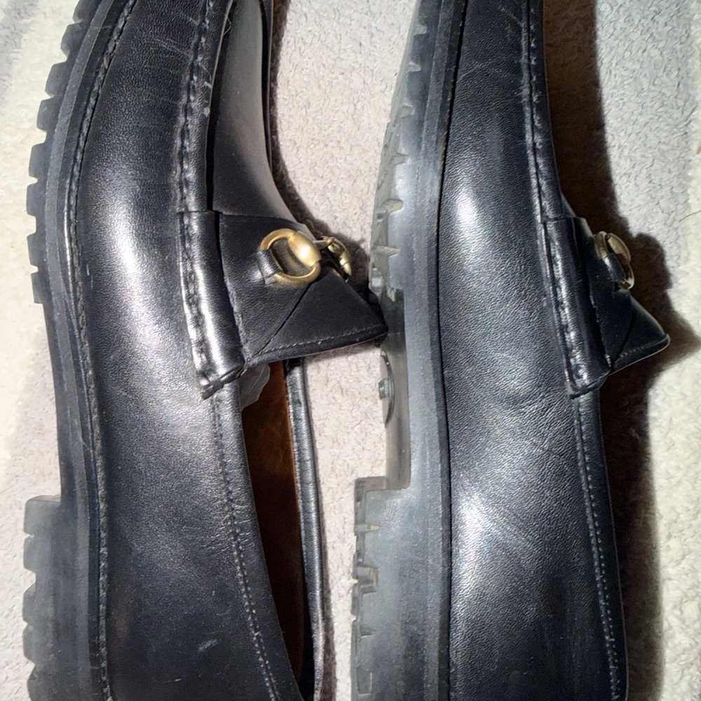 Gucci Black Leather womens Horse-bit Loafers Size 7. CLASSIC - Picture 3 of 13